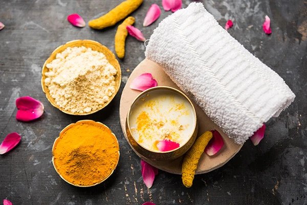 Turmeric, Milk, and Gram Flour Face Pack