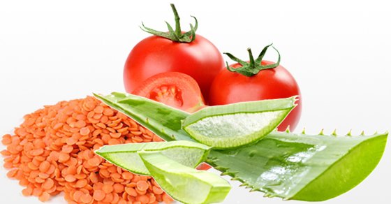 Aloe Vera, Lentil, and Tomato Face Mask