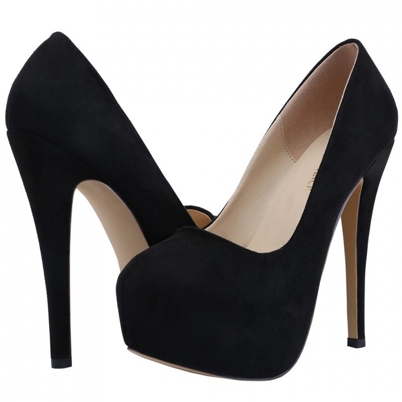 heels with asymmetrical dress